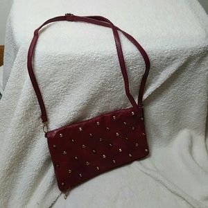 Cross-body Bag Burgandy Removable Strap